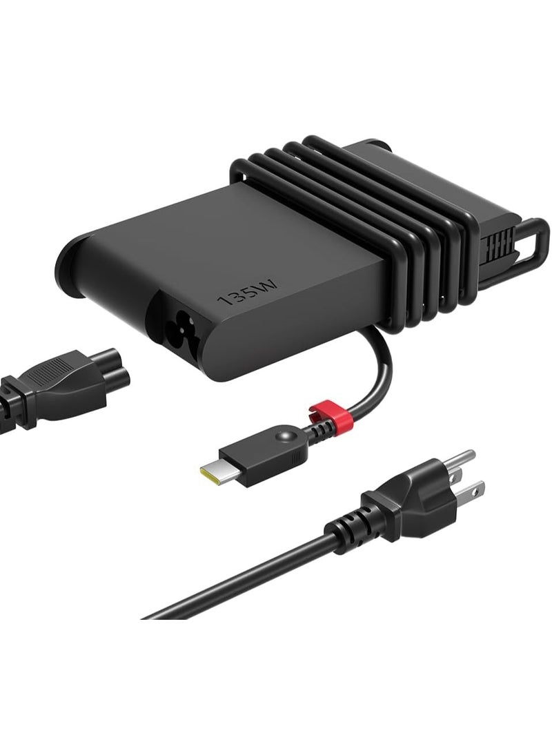 Max Power 135W USB-C Charger Compatible with Lenovo ThinkPad Z16 P16s L16 L15 E16 E15 T16 T15 Yoga Slim/Pro 7 9, IdeaPad Pro 5 Legion Y740S Laptop Replacement Adapter ADL135YSDC3A 4X21H27800 - Image 1
